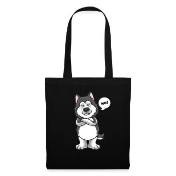Stupide Alaskan Malamute chien drôle propriétaire de chien - Sac en tissu - noir - Devant