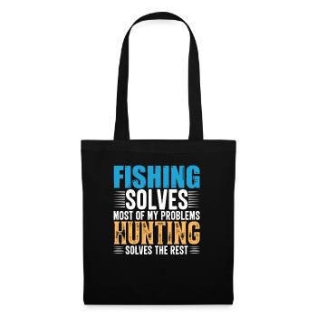 Pêche Chasse - Sac en tissu - noir - Devant