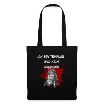 Ich bin Templer und kein Wikinger - Stoffbeutel - Schwarz - Vorne