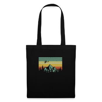 Vintage Glider Pilot Mountains Retro Gliding Pilot - Tote Bag - black - Front