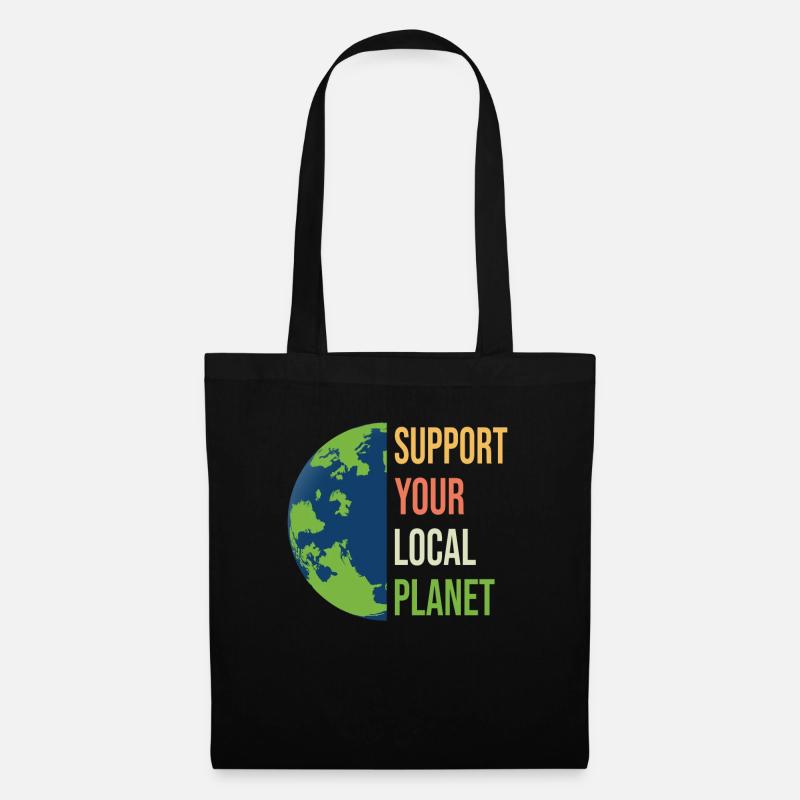 Support your local Planet Naturschutz - Stoffbeutel - Schwarz