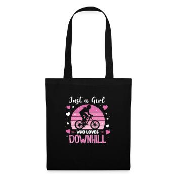Just A Girl Who Loves Downhill Mountainbike Biker - Stoffbeutel - Schwarz - Vorne
