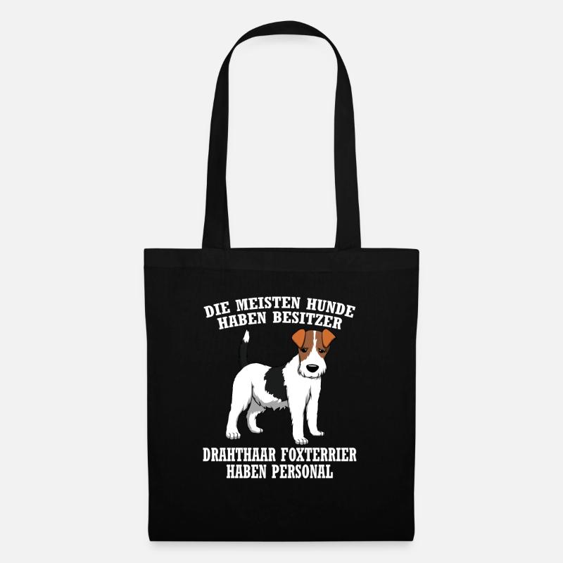 Drahthaar Foxterrier Hund Ich War Normal Bis mein - Stoffbeutel - Schwarz