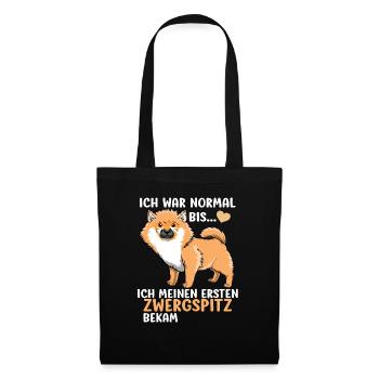 Pomeranian Zwergspitz Hundemotiv geschenk - Stoffbeutel - Schwarz - Vorne
