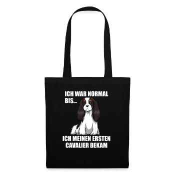 Cavalier King Charles Hundemotiv Geschenkidee - Stoffbeutel - Schwarz - Vorne