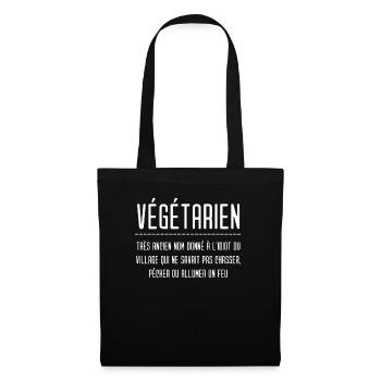 Définition Végétarien Humour - Sac en tissu - noir - Devant