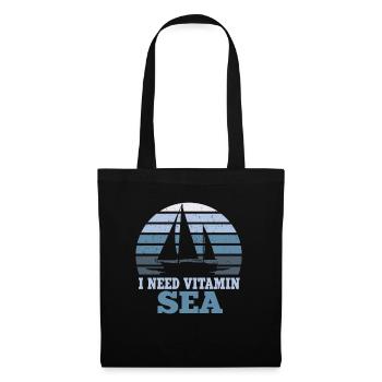 I need vitamin Sea voilier bateau bateau - Sac en tissu - noir - Devant