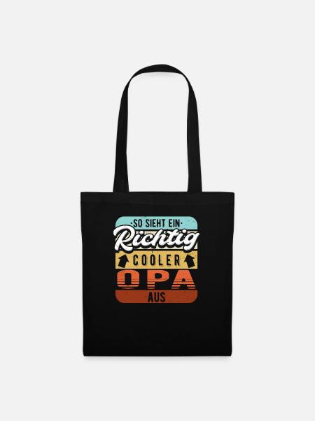 Opa Großvater Großvati Geschenk - Stoffbeutel - Schwarz
