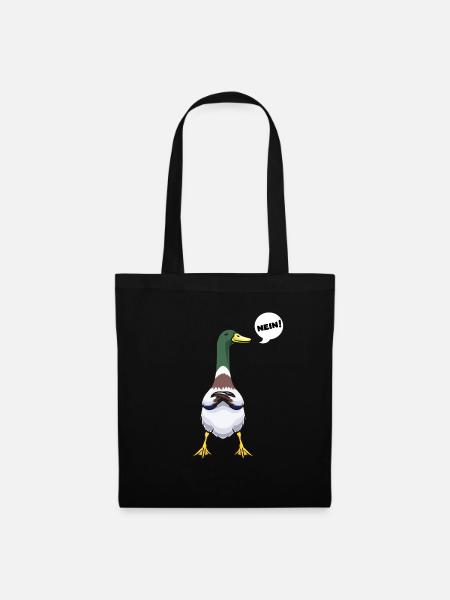 Sture Laufente Laufenten Nein lustig Geschenk - Stoffbeutel - Schwarz