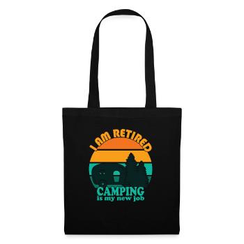 Retro Retired Camping est mon nouveau travail - Sac en tissu - noir - Devant