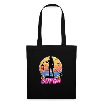 Stand up Paddel SUP GIRL paddeln Paddlebord - Stoffbeutel - Schwarz - Vorne