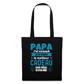 Cadeau Papa Humoristique Drole Papa J'ai Essayé... - Sac en tissu - noir - Devant
