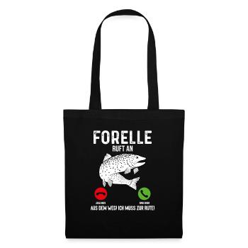 Forelle Angeln - Stoffbeutel - Schwarz - Vorne