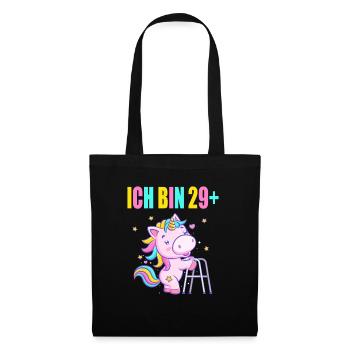 30 Jahre Einhorn ich bin 29+ 30. Geburtstag - Stoffbeutel - Schwarz - Vorne