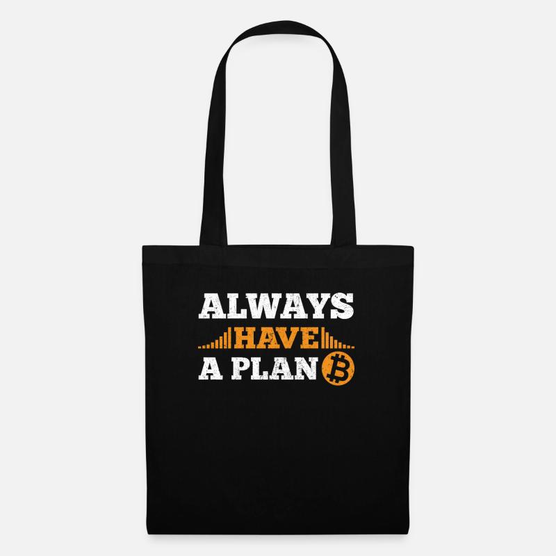 Always have a plan B Btc Bitcoin Distressed - Stoffbeutel - Schwarz