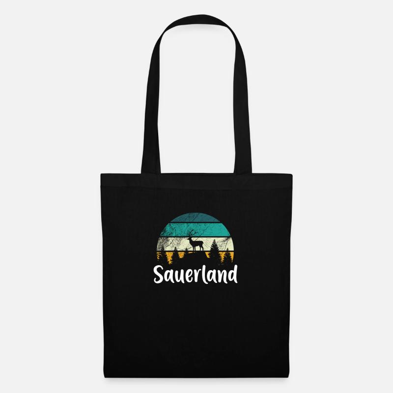 Sauerland Sauerländer Heimat Wandern Geschenkidee - Stoffbeutel - Schwarz