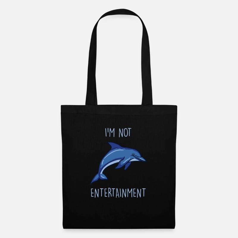 Delphin Delfin Tierschutz - Stoffbeutel - Schwarz