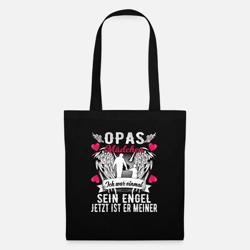 Opas Mädchen Ich War Einmal Sein Engel - Stoffbeutel - Schwarz