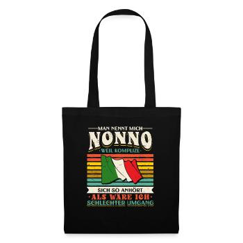Italienischer Opa Bester Nonno - Stoffbeutel - Schwarz - Vorne