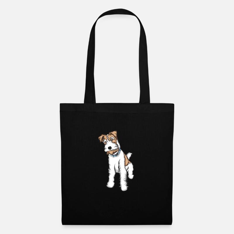 Foxterrier Drahthaar | Foxterrier T-Shirt - Stoffbeutel - Schwarz