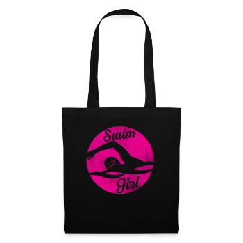 Schwimm Girl Schwimmerin Schwimmen Mädchen - Stoffbeutel - Schwarz - Vorne