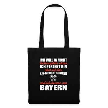 Mechatroniker Automechaniker Bayern Geschenk Motiv - Stoffbeutel - Schwarz - Vorne