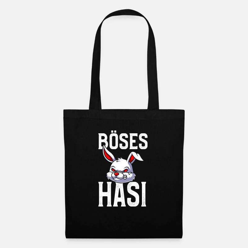 Böses Hasi - Stoffbeutel - Schwarz