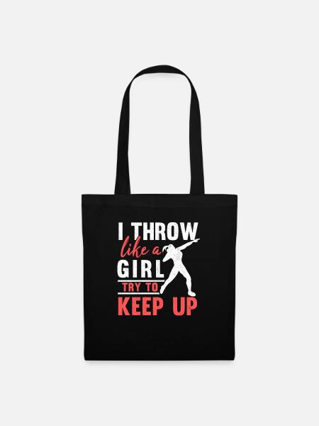 I Throw Lika A Girl Shut Putter Track And Field - Stoffbeutel - Schwarz
