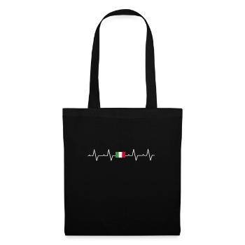 Italy Italian Italian heartbeat gift - Tote Bag - black - Front
