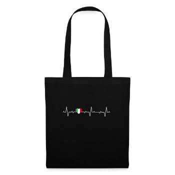 Italy Italian Italian heartbeat gift - Tote Bag - black - Front