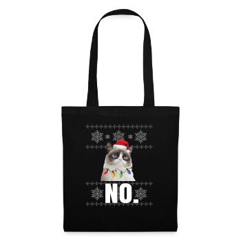 Grumpy Xmas Cat No Ugly Christmas Cats Gifts - Stoffbeutel - Schwarz - Vorne