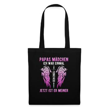 Papas Mädchen Ich War Einmal Sein Engel - Stoffbeutel - Schwarz - Vorne