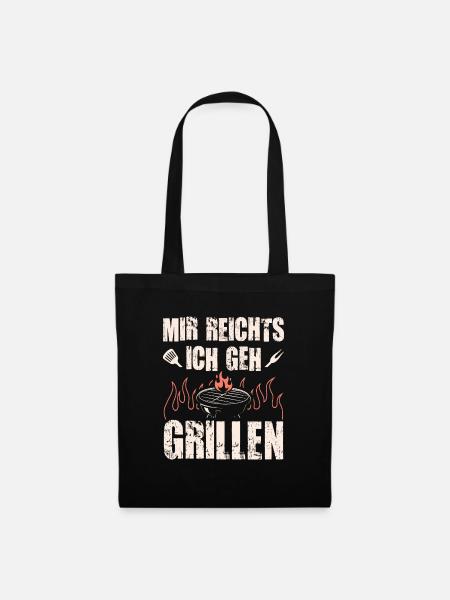 Mir Reichts Ich Geh Grill, Funny Grill Fans BBQ - Stoffbeutel - Schwarz