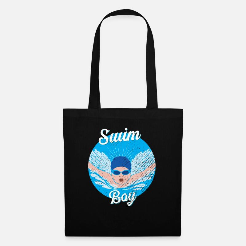 Schwimm Kinder Schwimmer Schwimmen Junge - Stoffbeutel - Schwarz