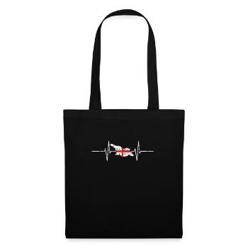 Georgia with heartbeat ECG Vintage Flag - Tote Bag - black - Front