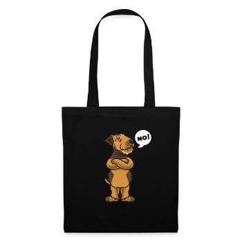 Sturer Airedale Terrier Chien - Sac en tissu - noir - Devant