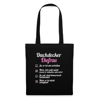 Dachdecker Tshirt Zunft Dachspengler Handwerk Dach - Stoffbeutel - Schwarz - Vorne