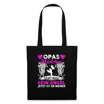 Opas Mädchen Ich War Einmal Sein Engel - Stoffbeutel - Schwarz - Vorne