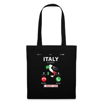 Italy Is Calling T Shirt Italy Flag Shirt Funny It - Tote Bag - black - Front