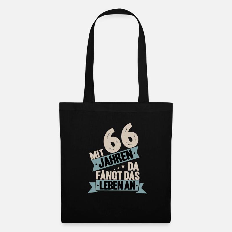 66. Geburtstag Geburtstagsspruch 66 Jahre Geschenk - Stoffbeutel - Schwarz