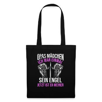Opas Mädchen Ich War Einmal Sein Engel - Stoffbeutel - Schwarz - Vorne