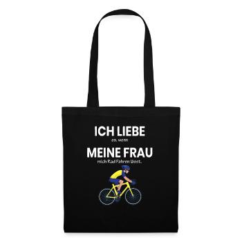 MTB Mann Downhill Lustig Bike outfit Biker - Stoffbeutel - Schwarz - Vorne