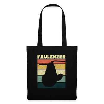 Faulenzer Faultier Spruch - Stoffbeutel - Schwarz - Vorne