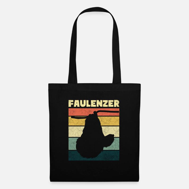 Faulenzer Faultier Spruch - Stoffbeutel - Schwarz