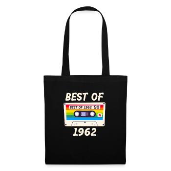 Best of 1962 Rétro Vintage Music Cassette Mixtape - Sac en tissu - noir - Devant