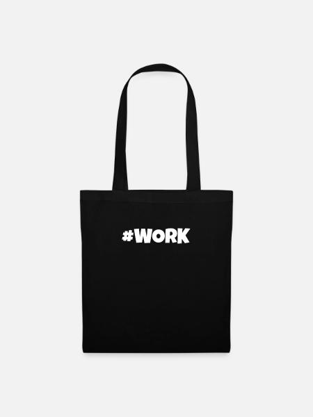 #work - Stoffbeutel - Schwarz