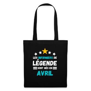 Infirmier de legende avril cadeau infirmier - Sac en tissu - noir - Devant