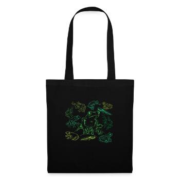 Tadpole Frog Toad Collage Frog Lovers - Stoffbeutel - Schwarz - Vorne