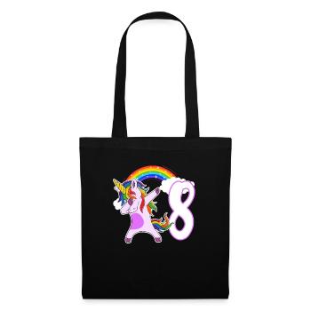 Dabbing Licorne J’ai 8 ans - Sac en tissu - noir - Devant