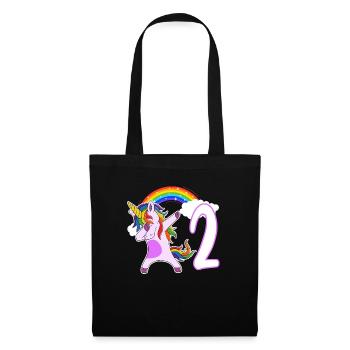 Dabbing Licorne J’ai 2 ans - Sac en tissu - noir - Devant